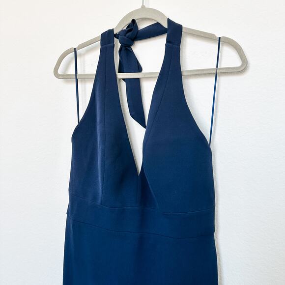 NWT Dress The Population Camden Halter Maxi Dress Navy Size M Formal Old Money‎ - Picture 6 of 12
